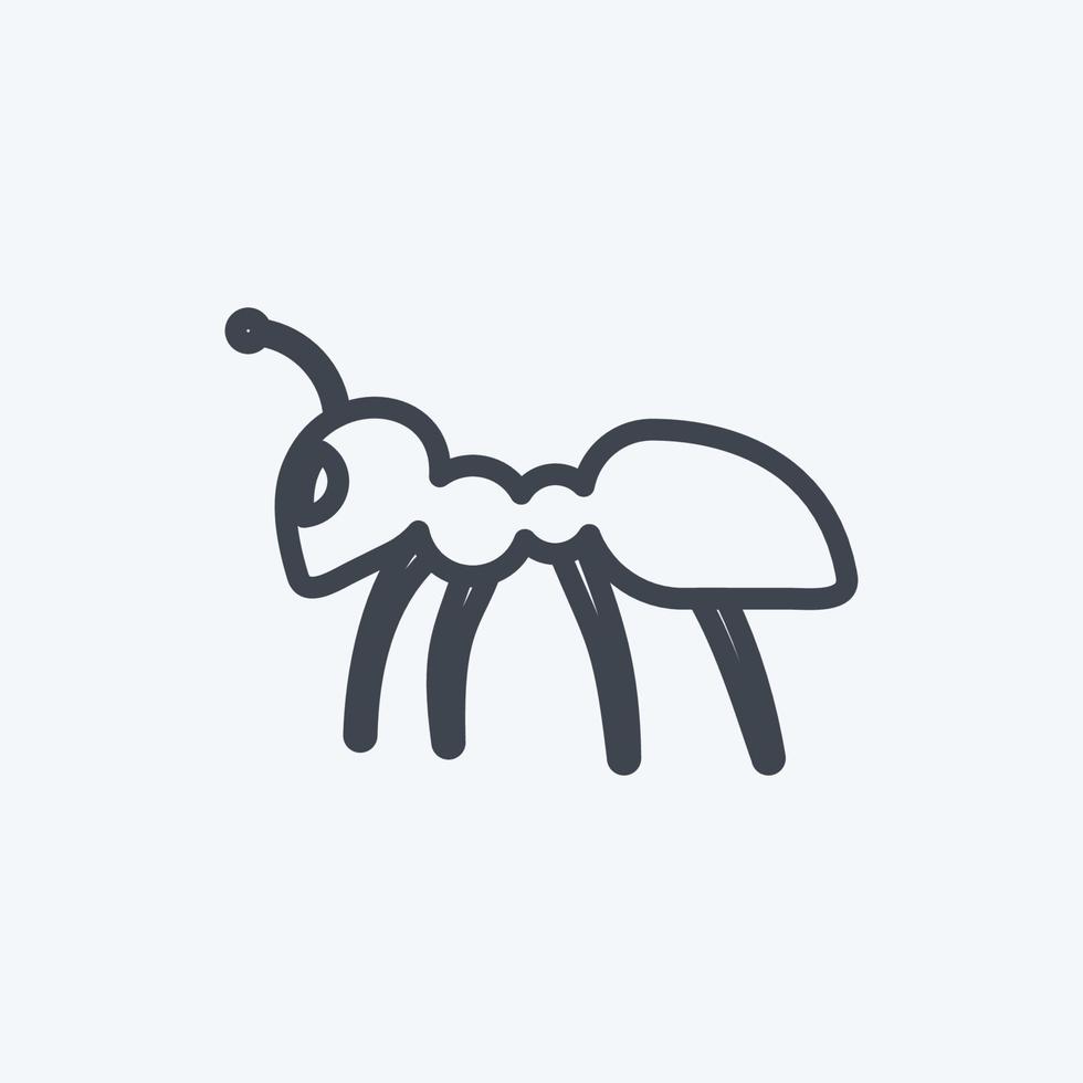 Icon Ant 2. suitable for Animal symbol. line style. simple design editable. design template vector. simple symbol illustration vector