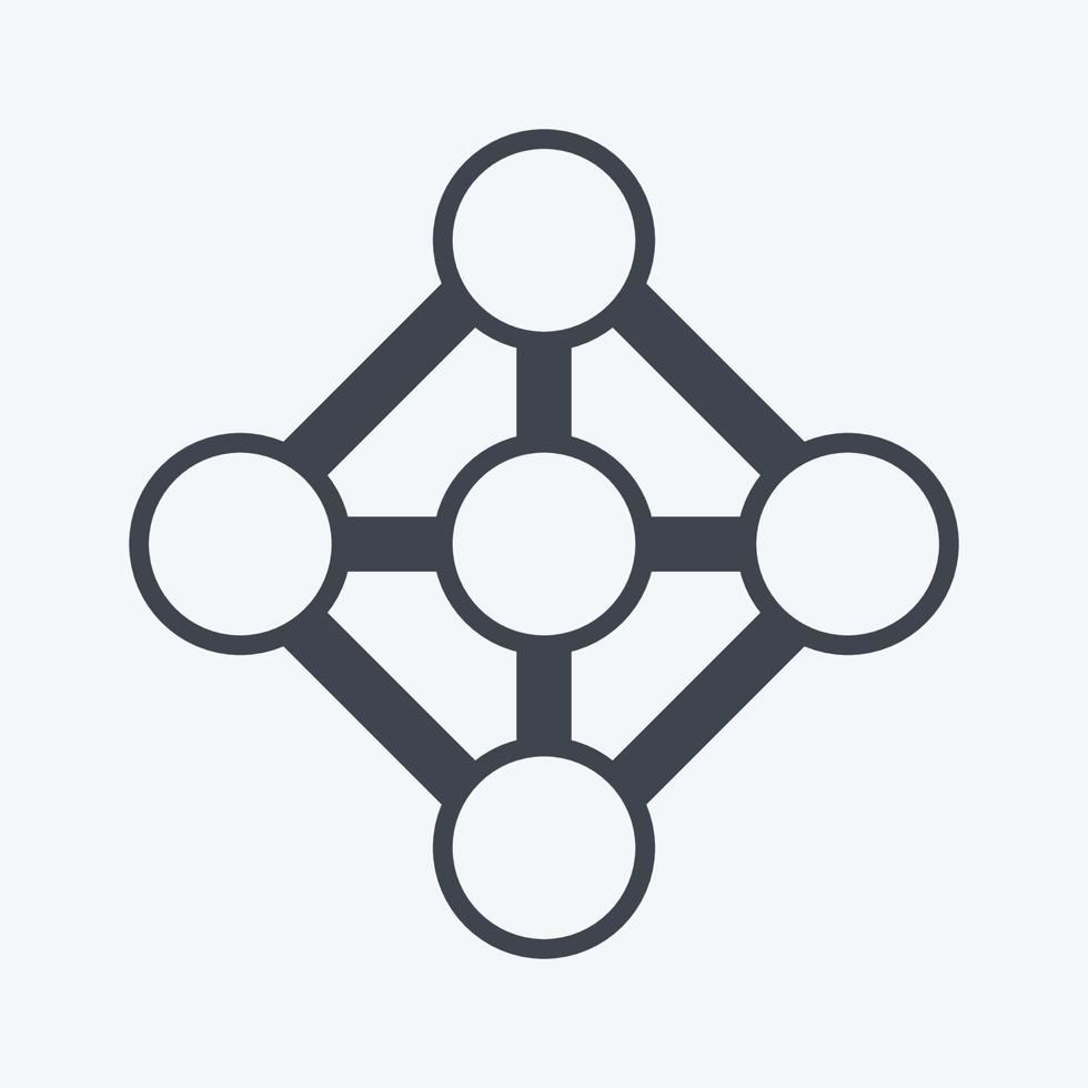 Icon Deep Learning. suitable for data analytics symbol. glyph style. simple design editable. design template vector. simple symbol illustration vector
