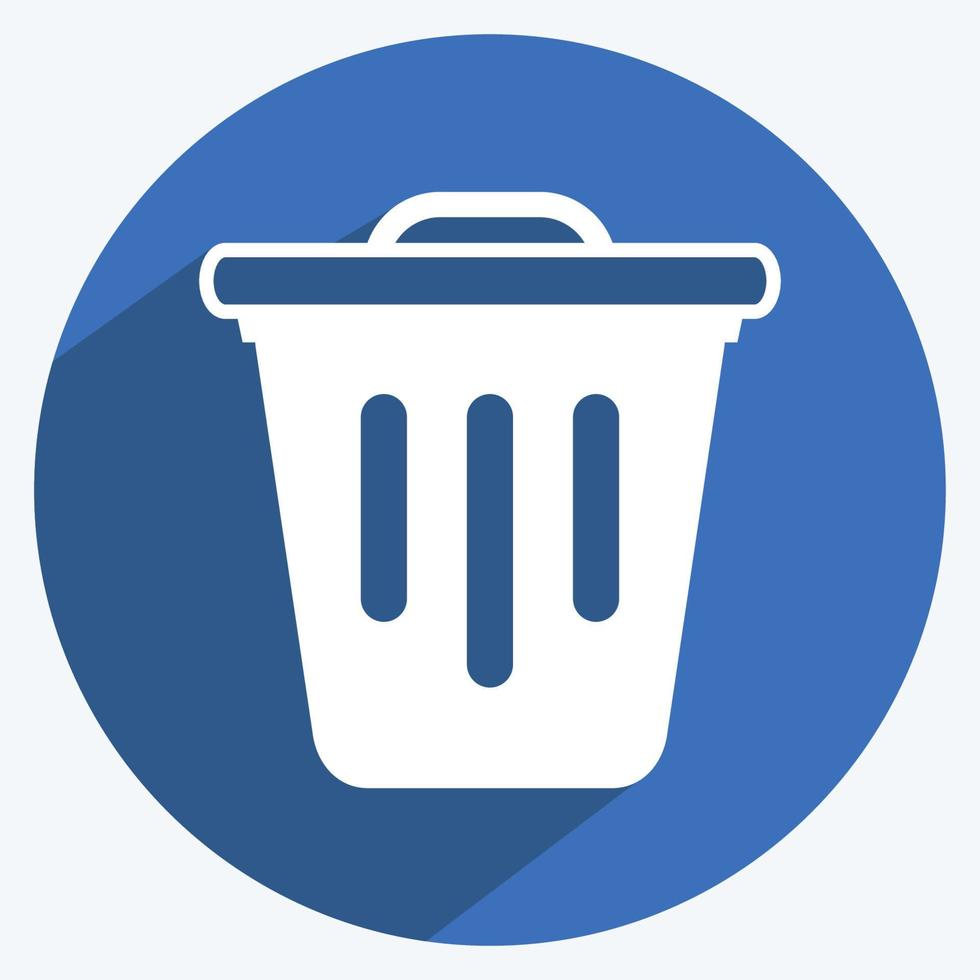 Icon Trash. suitable for web interface symbol. long shadow style. simple design editable. design template vector. simple symbol illustration vector