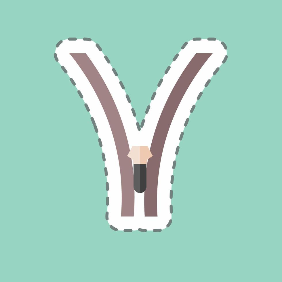 Sticker line cut Zipper. suitable for Tailor symbol. simple design editable. design template vector. simple symbol illustration vector