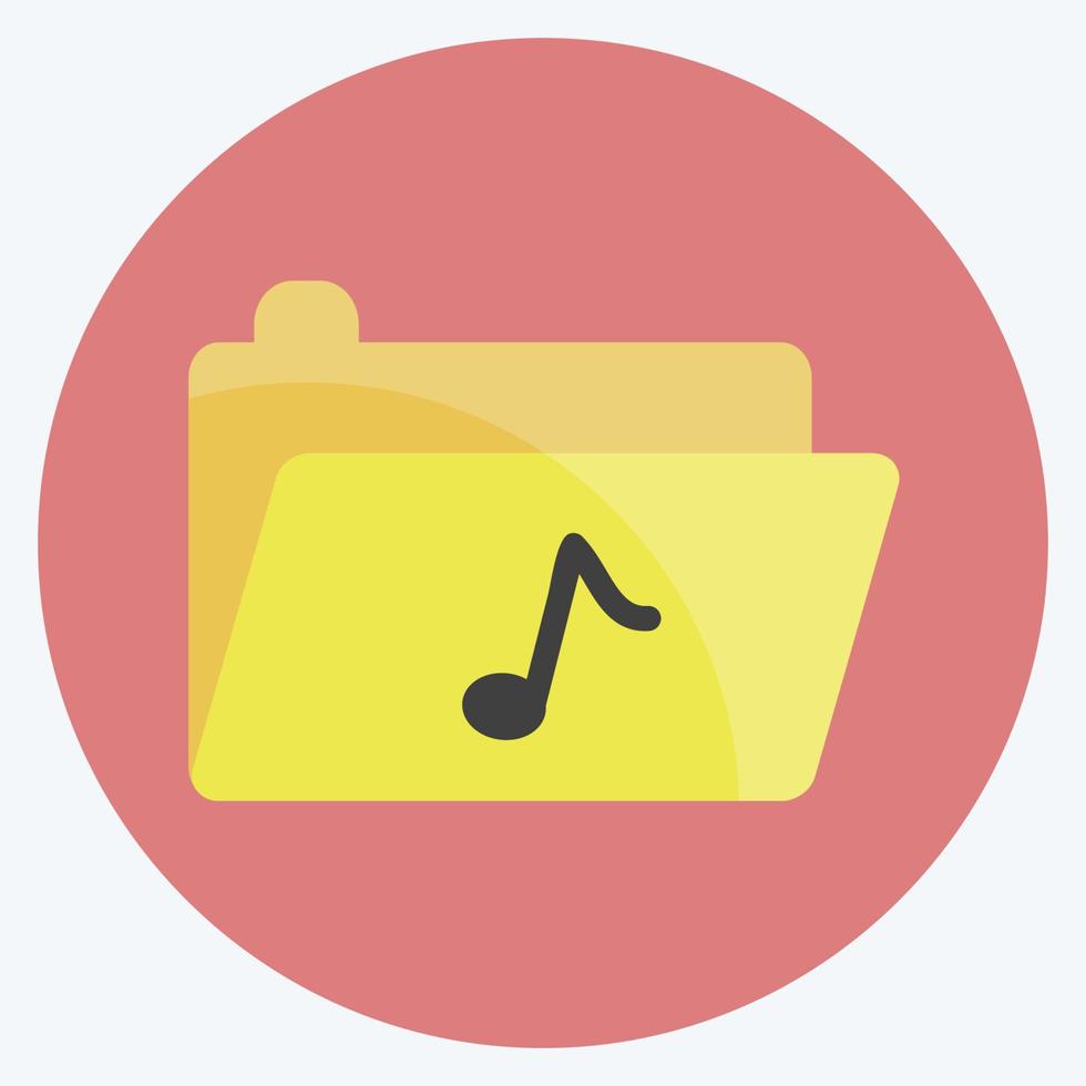 Icon Music Folder. suitable for music symbol. flat style. simple design editable. design template vector. simple symbol illustration vector