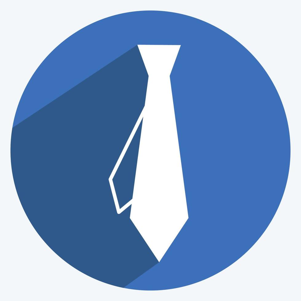 corbata de icono. adecuado para el símbolo de accesorios masculinos. estilo de sombra larga. diseño simple editable. vector de plantilla de diseño. ilustración de símbolo simple