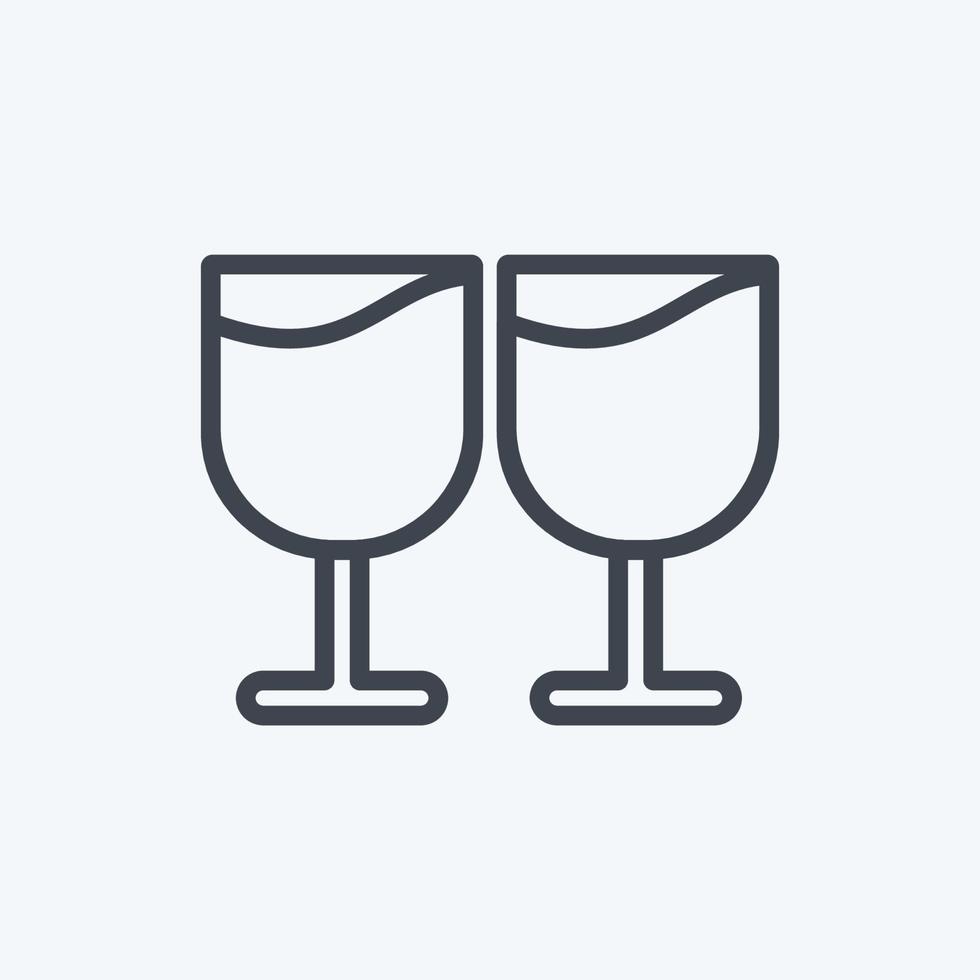 Icon Goblets. suitable for Wedding symbol. line style. simple design editable. design template vector. simple symbol illustration vector