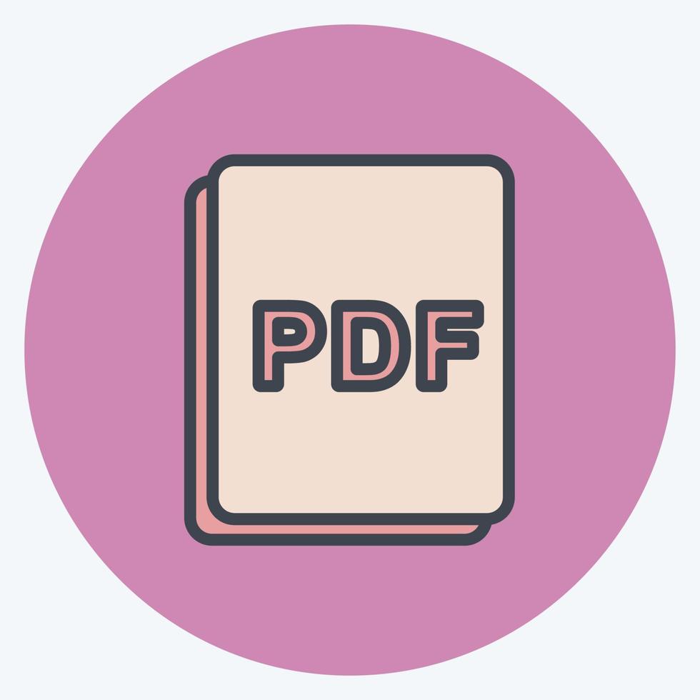 Icon Picture as PDF. suitable for Photo Editing symbol. color mate style. simple design editable. design template vector. simple symbol illustration vector