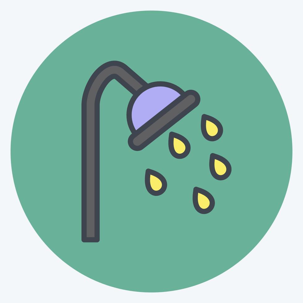 Icon Shower. suitable for Spa symbol. color mate style. simple design editable. design template vector. simple symbol illustration vector