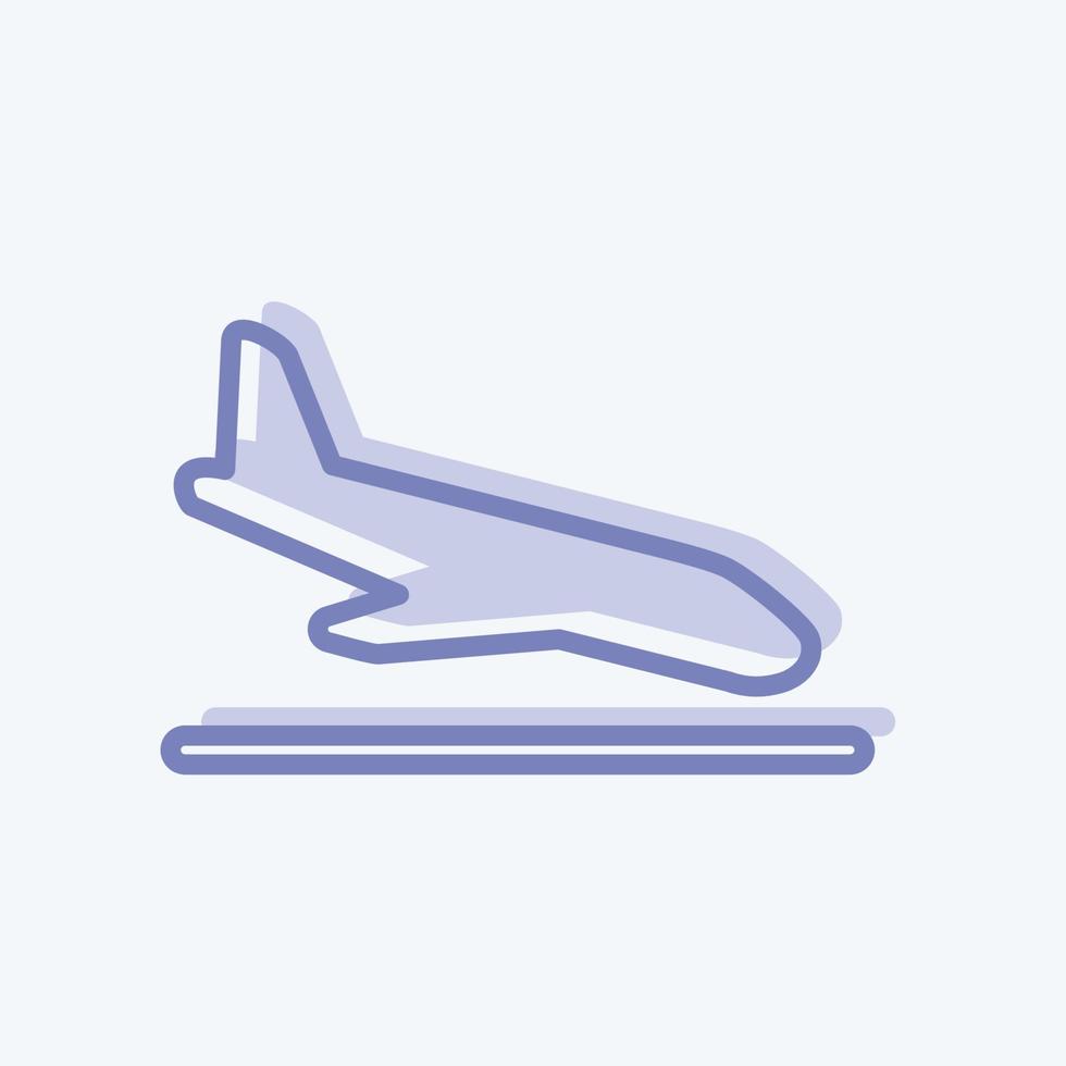 Icon Flight Land. suitable for Infographics symbol. two tone style. simple design editable. design template vector. simple symbol illustration vector