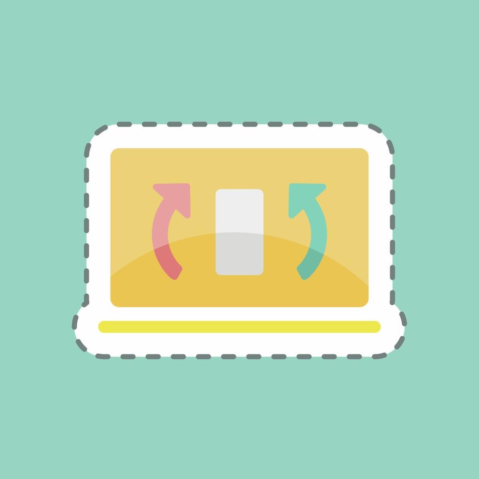 Sticker line cut Synchronization. suitable for Education symbol. simple design editable. design template vector. simple symbol illustration vector