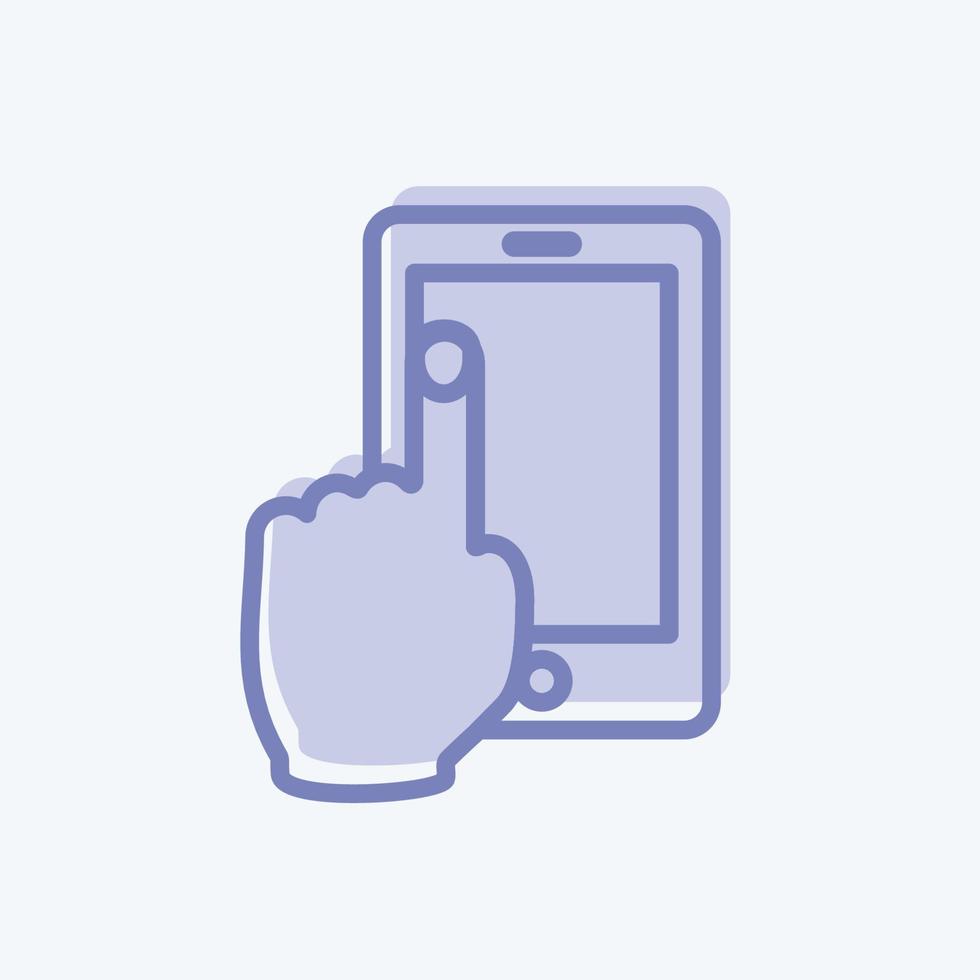 Icon Using Cell Phone. suitable for Hand Actions symbol. two tone style. simple design editable. design template vector. simple symbol illustration vector