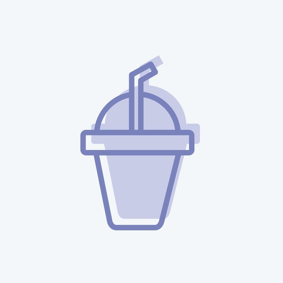 icono frappe congelado. adecuado para el símbolo de bebida. estilo de dos tonos. diseño simple editable. vector de plantilla de diseño. ilustración de símbolo simple