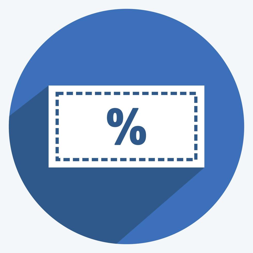 Icon Discount. suitable for digital web symbol. long shadow style. simple design editable. design template vector. simple symbol illustration vector