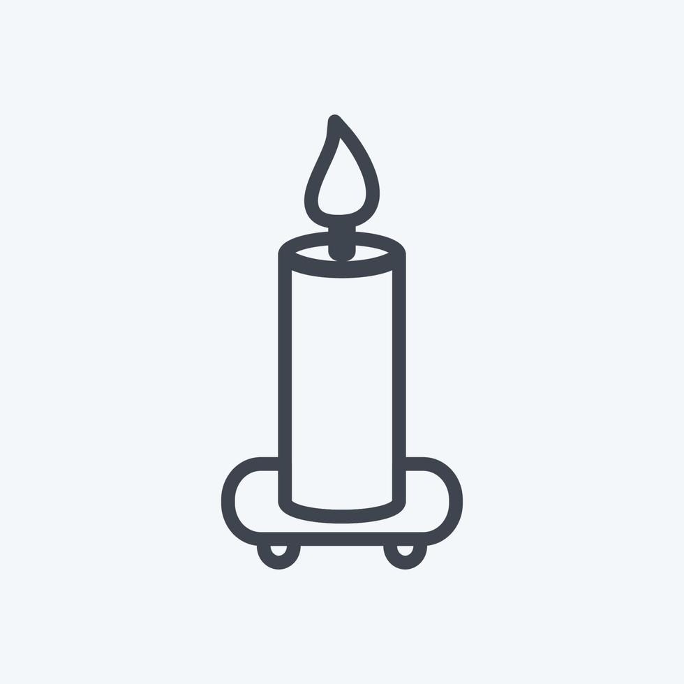 Icon Candle on Shelf. suitable for Spa symbol. line style. simple design editable. design template vector. simple symbol illustration vector