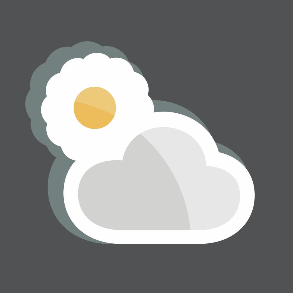Sticker Cloudy Weather. suitable for Spring symbol. simple design editable. design template vector. simple symbol illustration vector