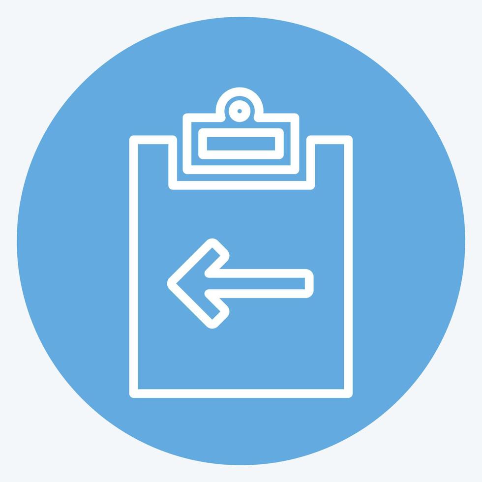 Icon Assignment Return 1. suitable for Infographics symbol. blue eyes style. simple design editable. design template vector. simple symbol illustration vector