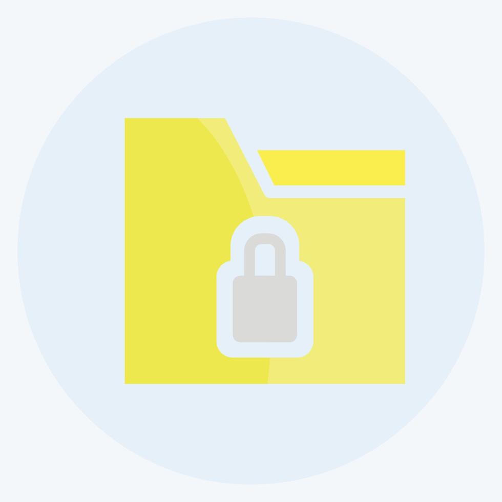 Icon Locked Folder. suitable for User Interface symbol. flat style. simple design editable. design template vector. simple symbol illustration vector