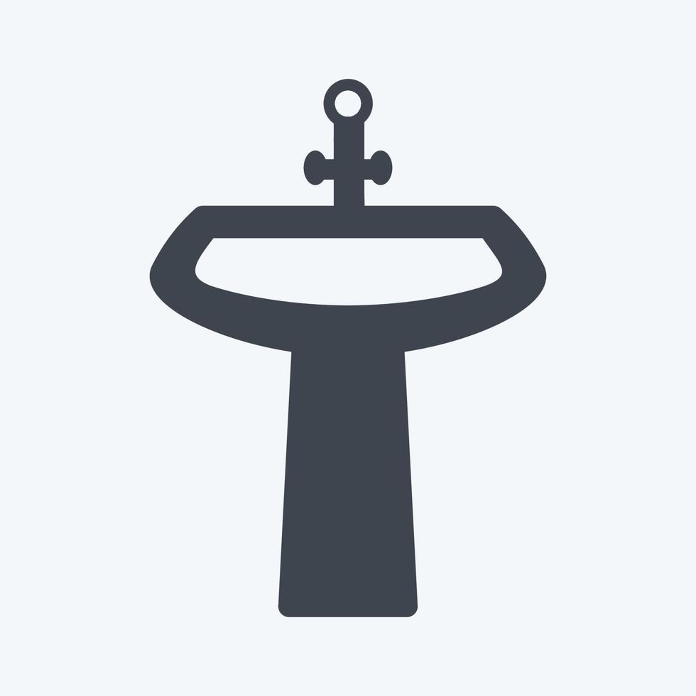 lavabo de icono. adecuado para el símbolo del hogar. estilo de glifo. diseño simple editable. vector de plantilla de diseño. ilustración de símbolo simple