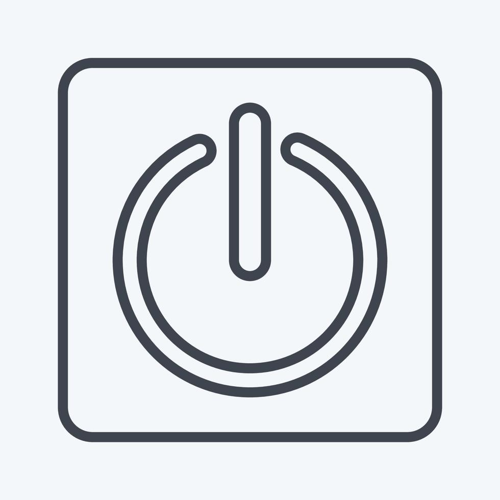 Icon Power Button. suitable for Programming symbol. line style. simple design editable. design template vector. simple symbol illustration vector
