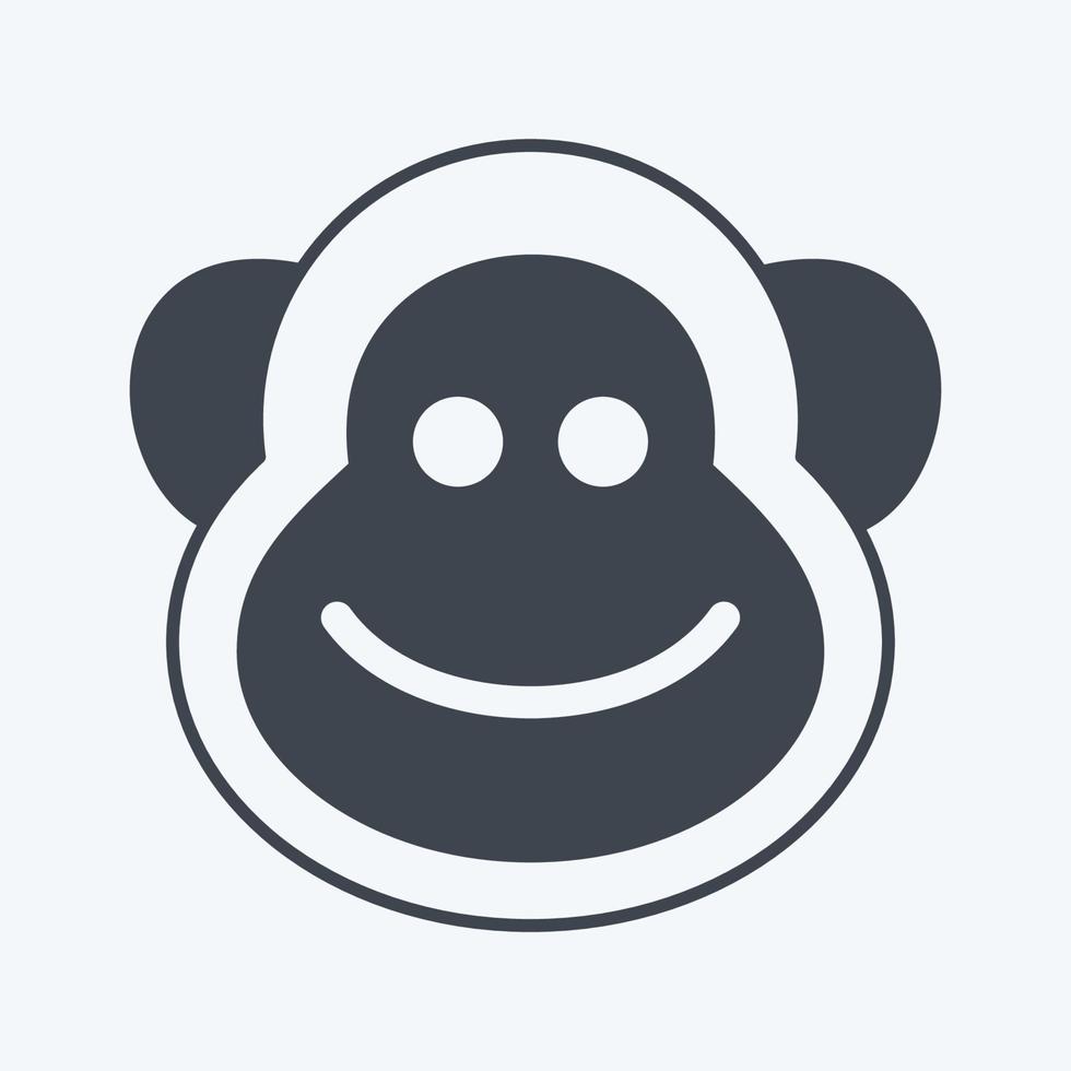 Icon Monkey. suitable for Animal symbol. glyph style. simple design editable. design template vector. simple symbol illustration vector