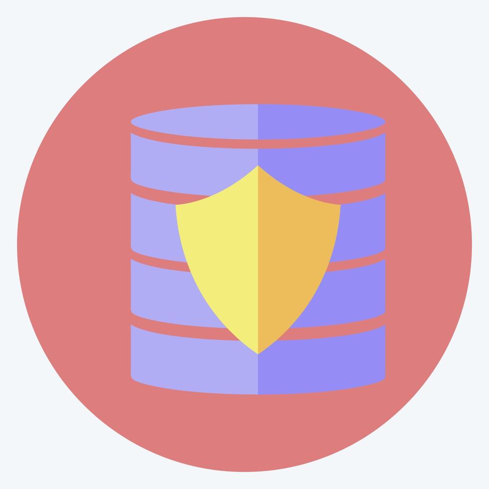 Icon Secured Backup. suitable for data analytics symbol. flat style. simple design editable. design template vector. simple symbol illustration vector