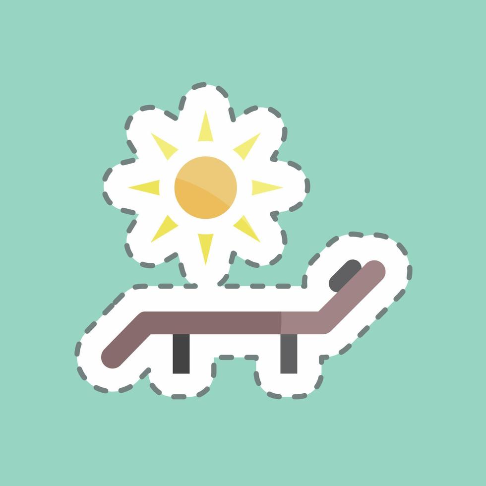 Sticker line cut Sun Bathing. suitable for Spa symbol. simple design editable. design template vector. simple symbol illustration vector