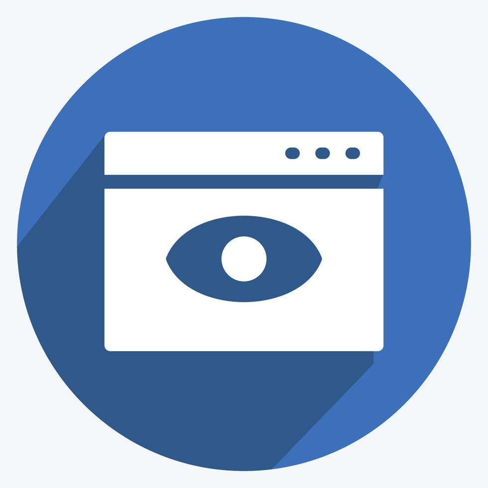 Icon Web Visibility. suitable for IT Services symbol. long shadow style. simple design editable. design template vector. simple symbol illustration vector