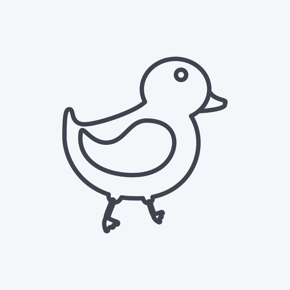 pato icono. adecuado para el símbolo animal. estilo de línea diseño simple editable. vector de plantilla de diseño. ilustración de símbolo simple