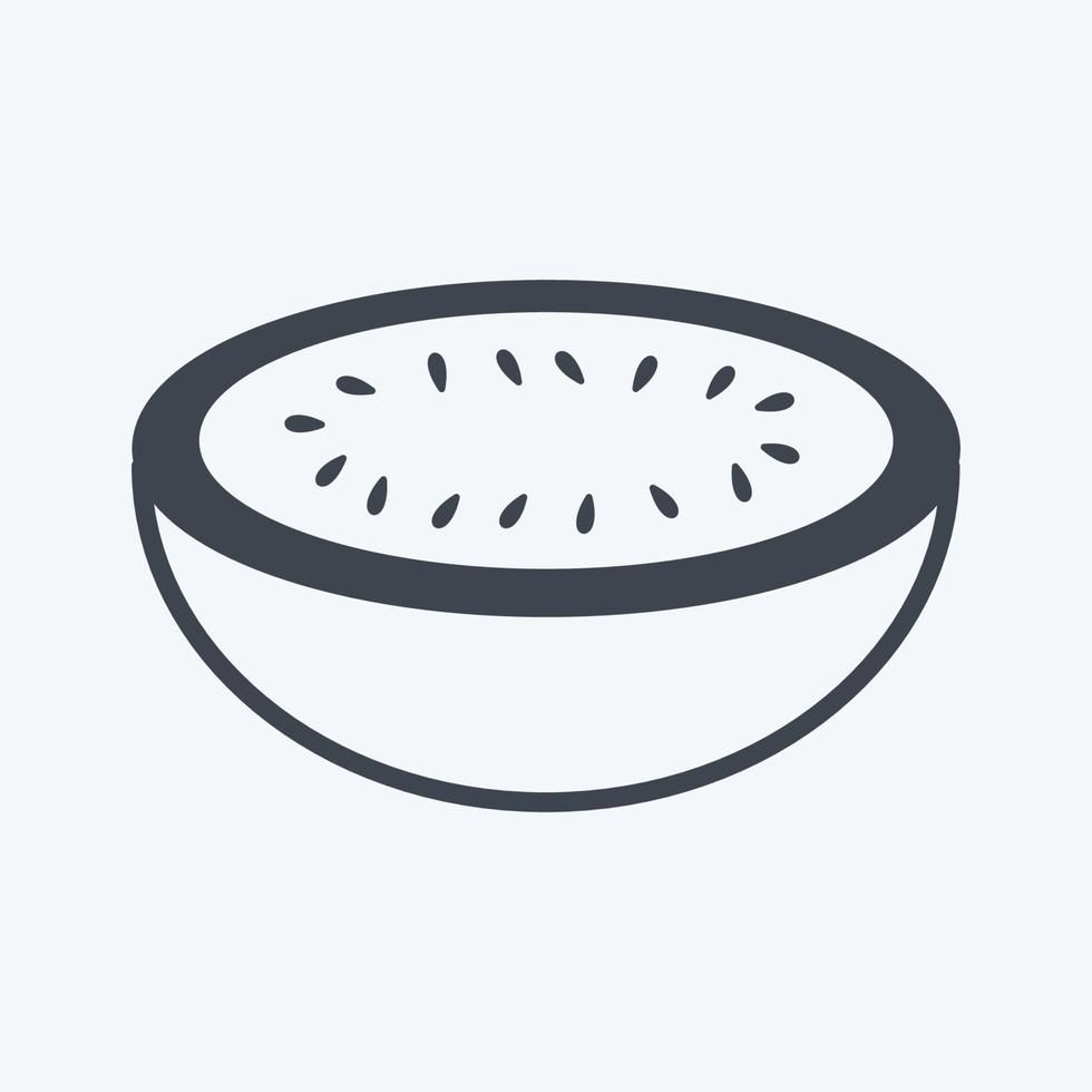 Icon Melon. suitable for Fruits and Vegetables symbol. glyph style. simple design editable. design template vector. simple symbol illustration vector