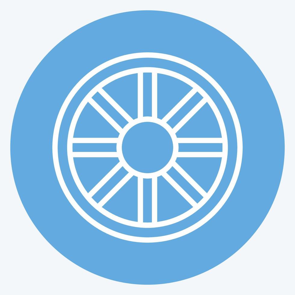 Icon Wheel. suitable for Garden symbol. blue eyes style. simple design editable. design template vector. simple symbol illustration vector