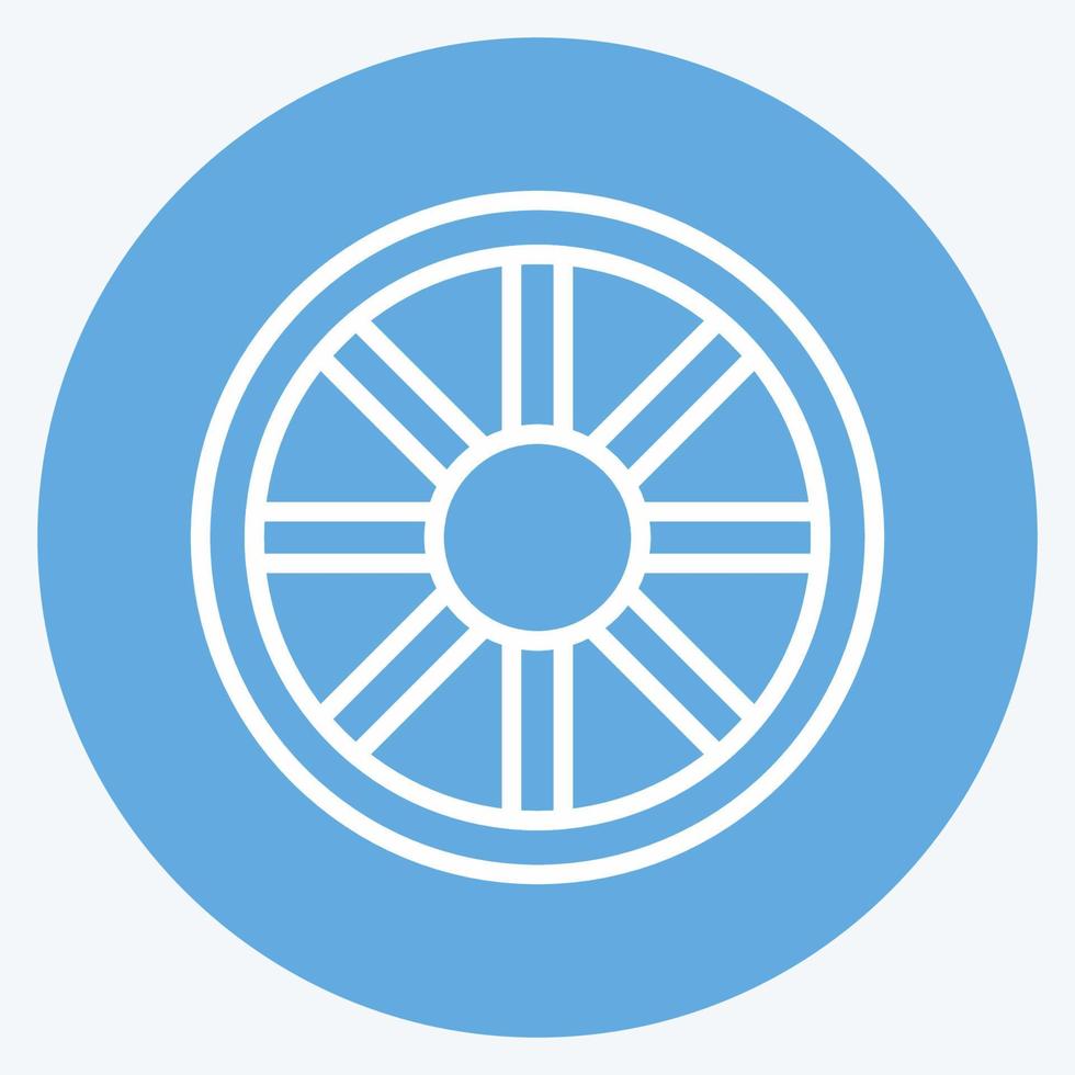 Icon Wheel. suitable for Garden symbol. blue eyes style. simple design editable. design template vector. simple symbol illustration vector