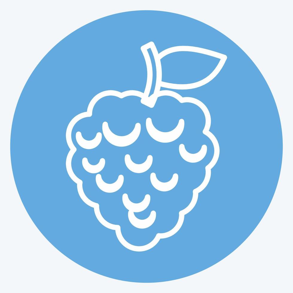 icono de frambuesa. adecuado para el símbolo de frutas y verduras. estilo de ojos azules. diseño simple editable. vector de plantilla de diseño