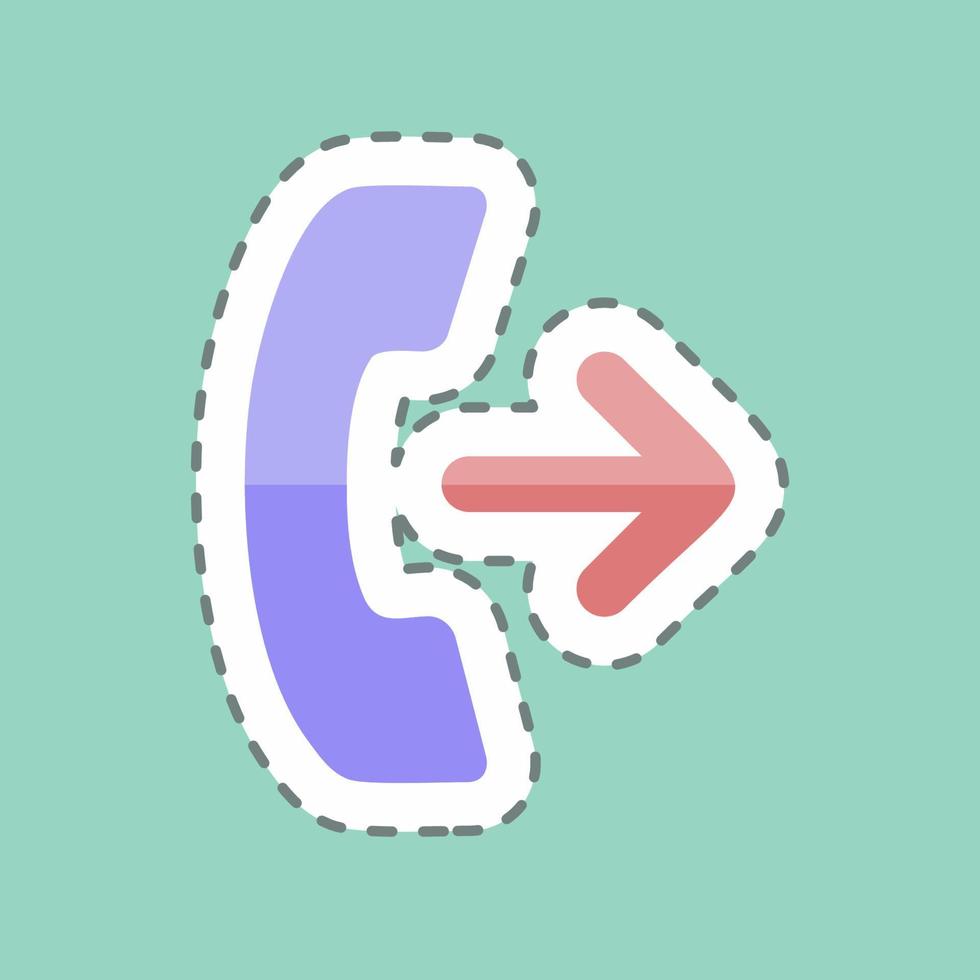 Sticker line cut Outgoing Call. suitable for Education symbol. simple design editable. design template vector. simple symbol illustration vector