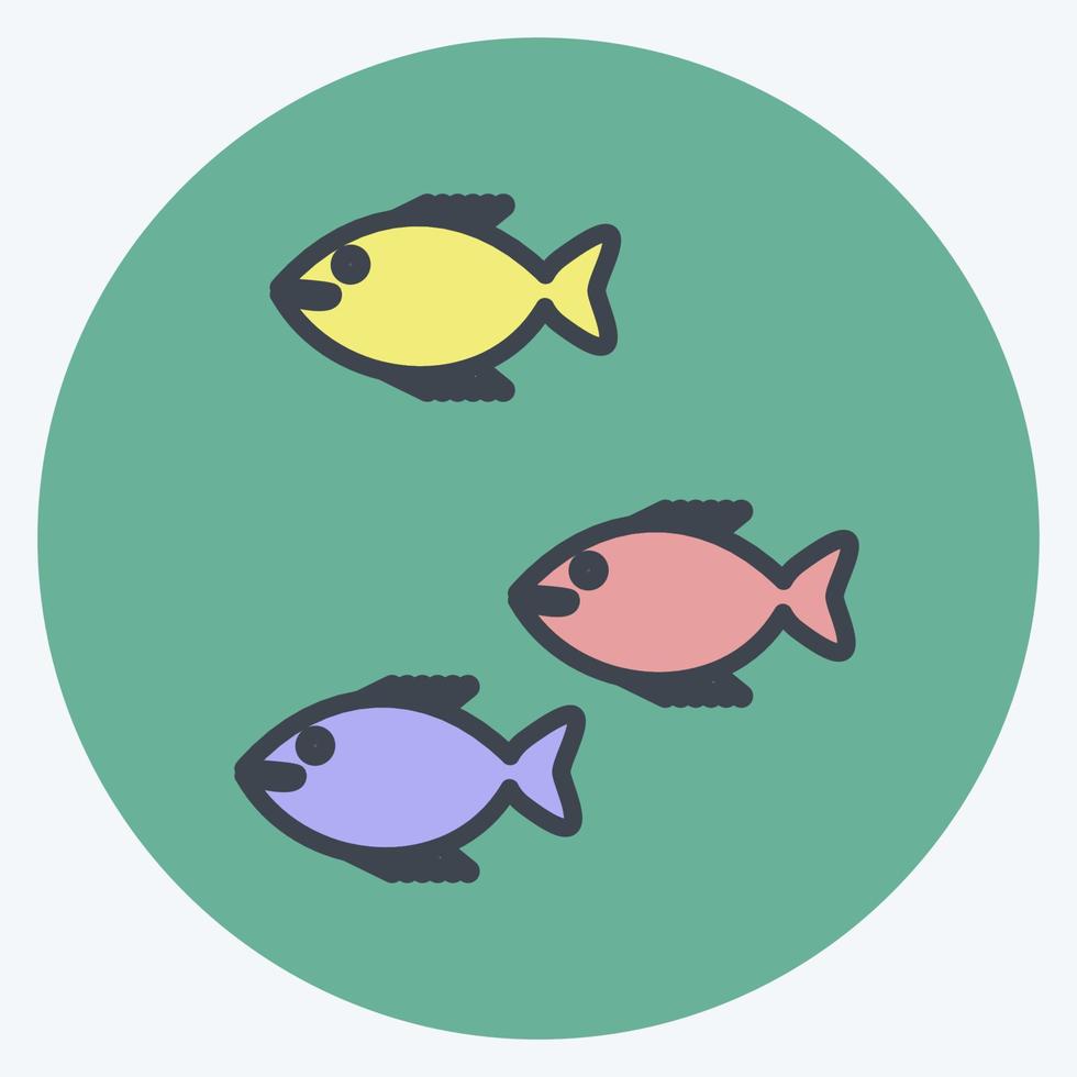 Icon Small Fish. suitable for Sea symbol. color mate style. simple design editable. design template vector. simple symbol illustration vector