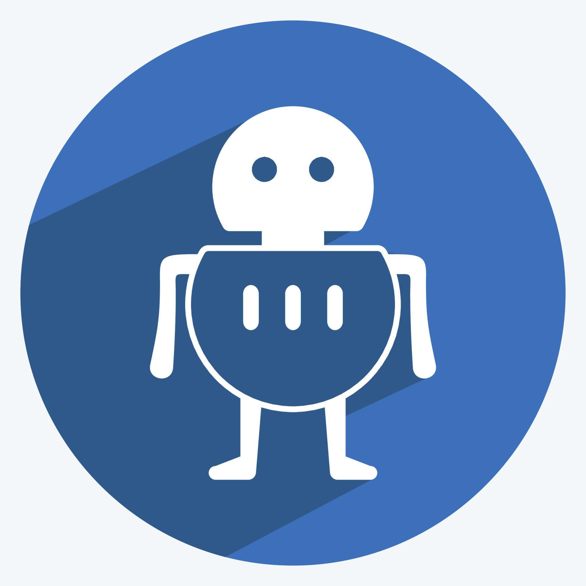 Icon Robot. suitable for Programming symbol. long shadow style. simple ...