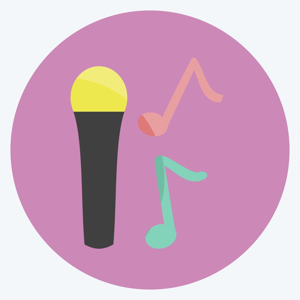 Icon Singing on Mic. suitable for music symbol. flat style. simple design editable. design template vector. simple symbol illustration vector