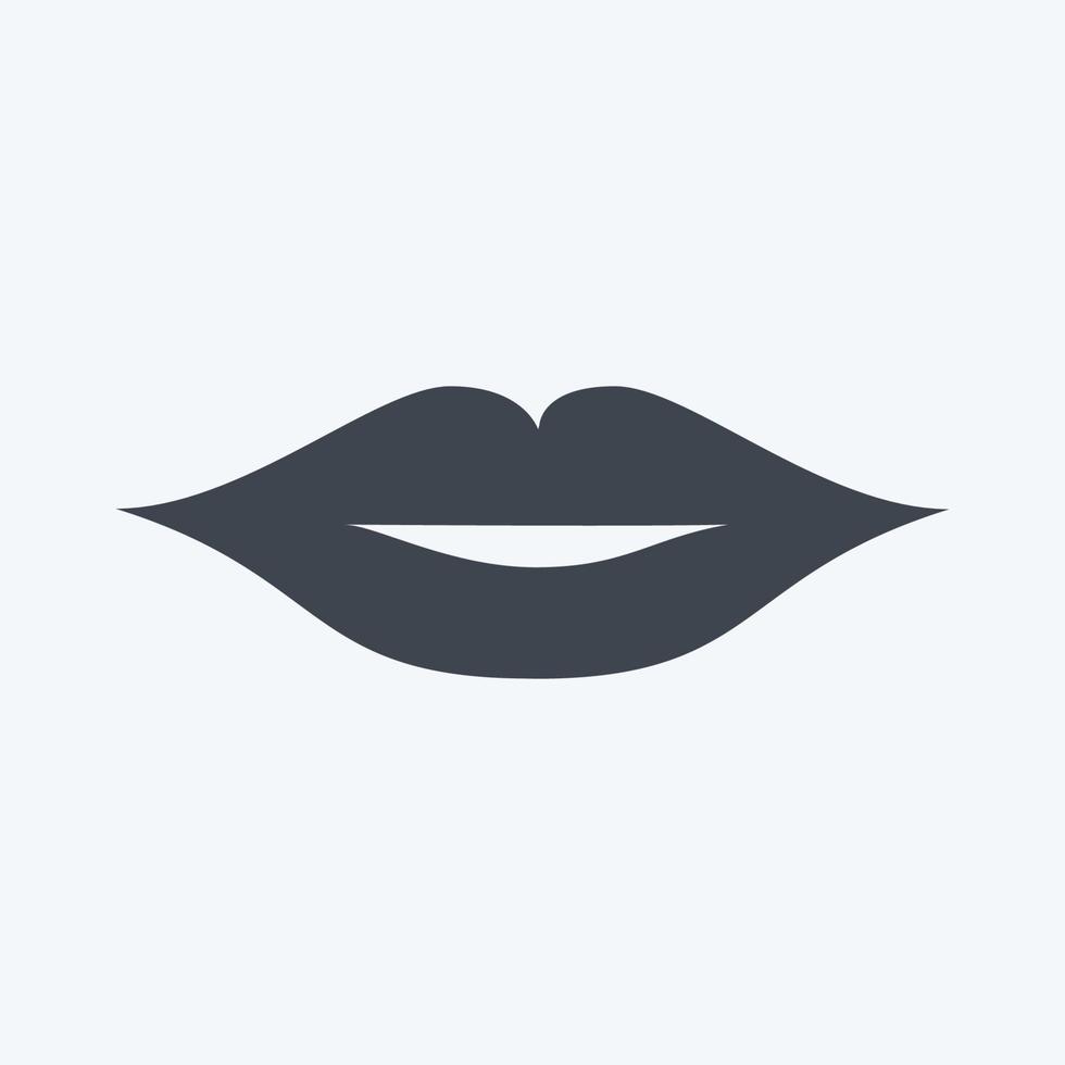 Icon Lips. suitable for beauty care symbol. glyph style. simple design editable. design template vector. simple symbol illustration vector