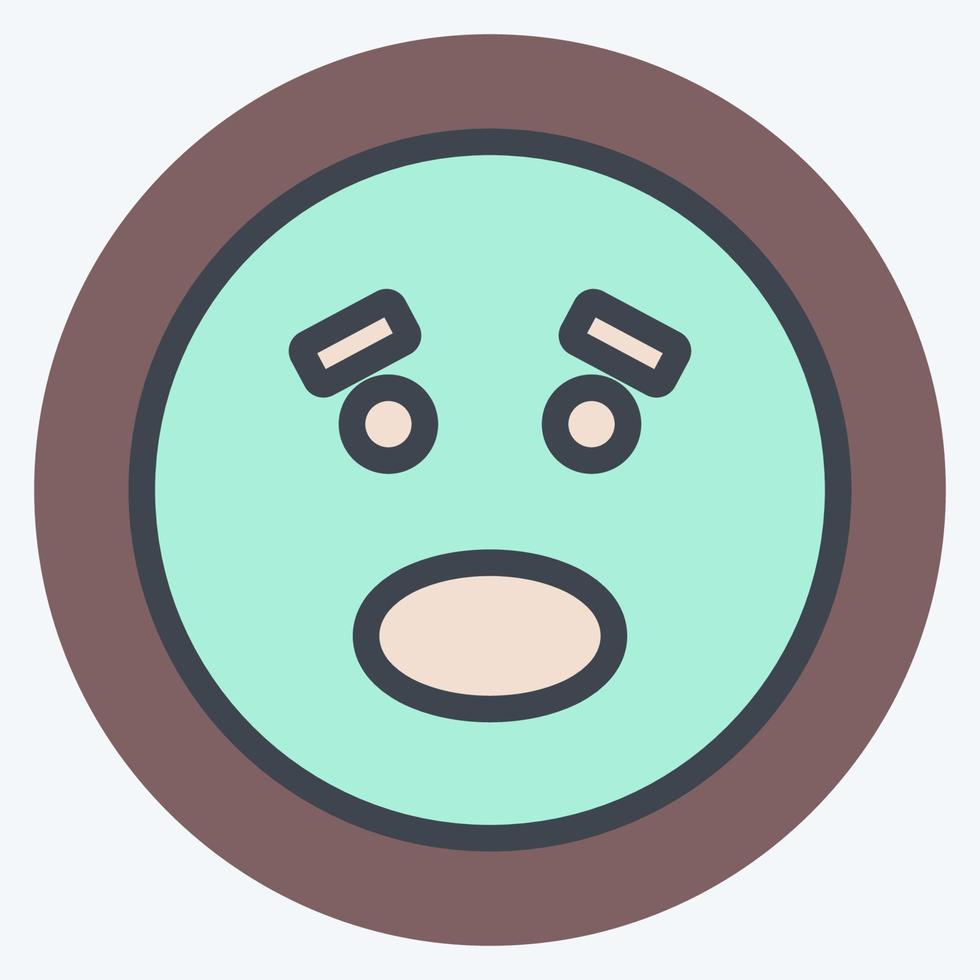 Icon Emoticon Scared. suitable for Emoticon symbol. color mate style. simple design editable. design template vector. simple symbol illustration vector