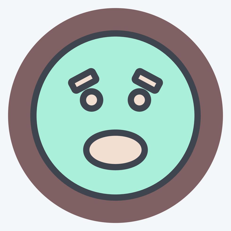 Icon Emoticon Scared. suitable for Emoticon symbol. color mate style. simple design editable. design template vector. simple symbol illustration vector