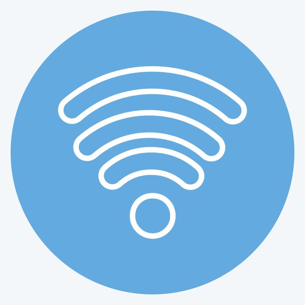 icono wifi. adecuado para el símbolo de aplicaciones móviles. estilo de ojos azules. diseño simple editable. vector de plantilla de diseño. ilustración de símbolo simple