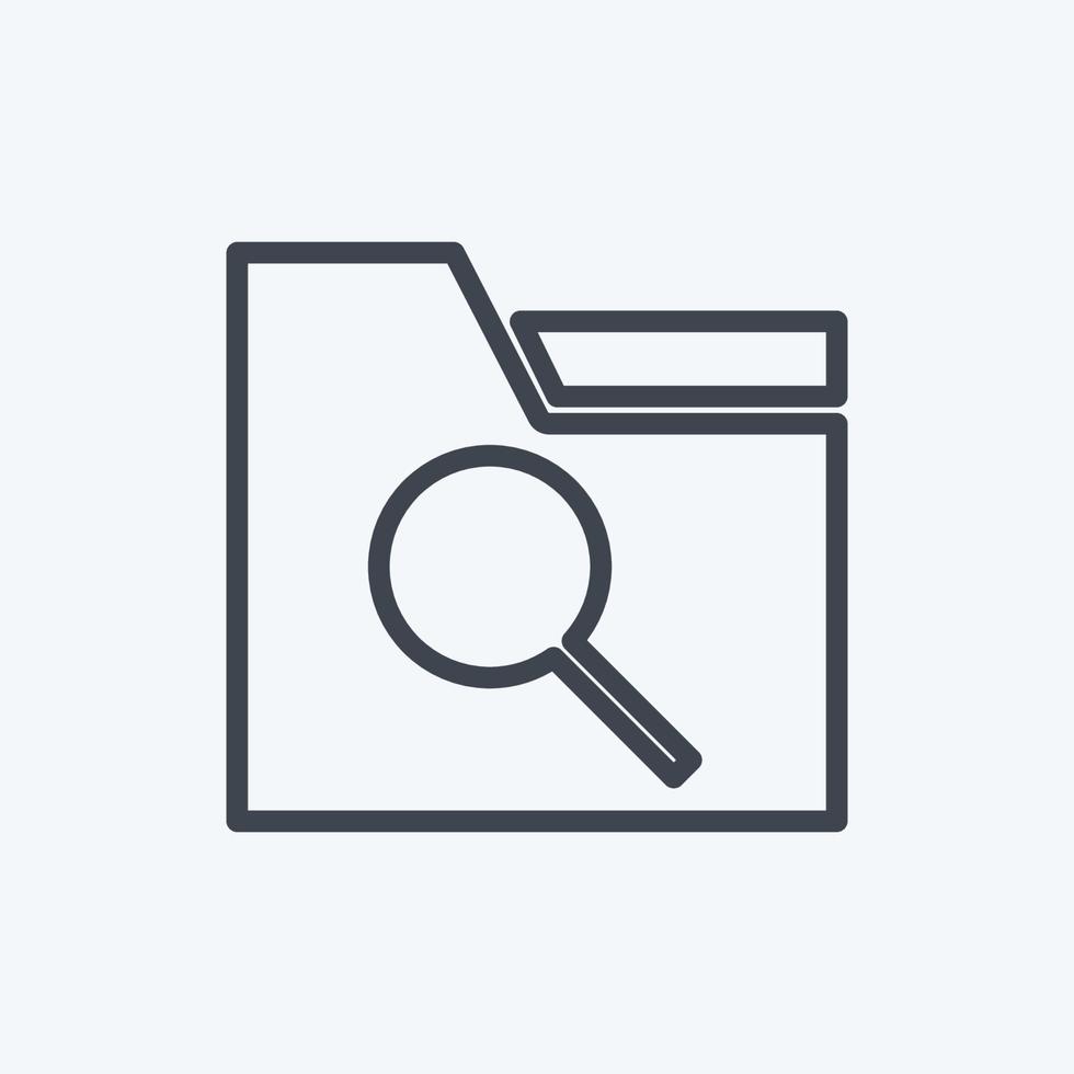 Icon Search Folder. suitable for User Interface symbol. line style. simple design editable. design template vector. simple symbol illustration vector