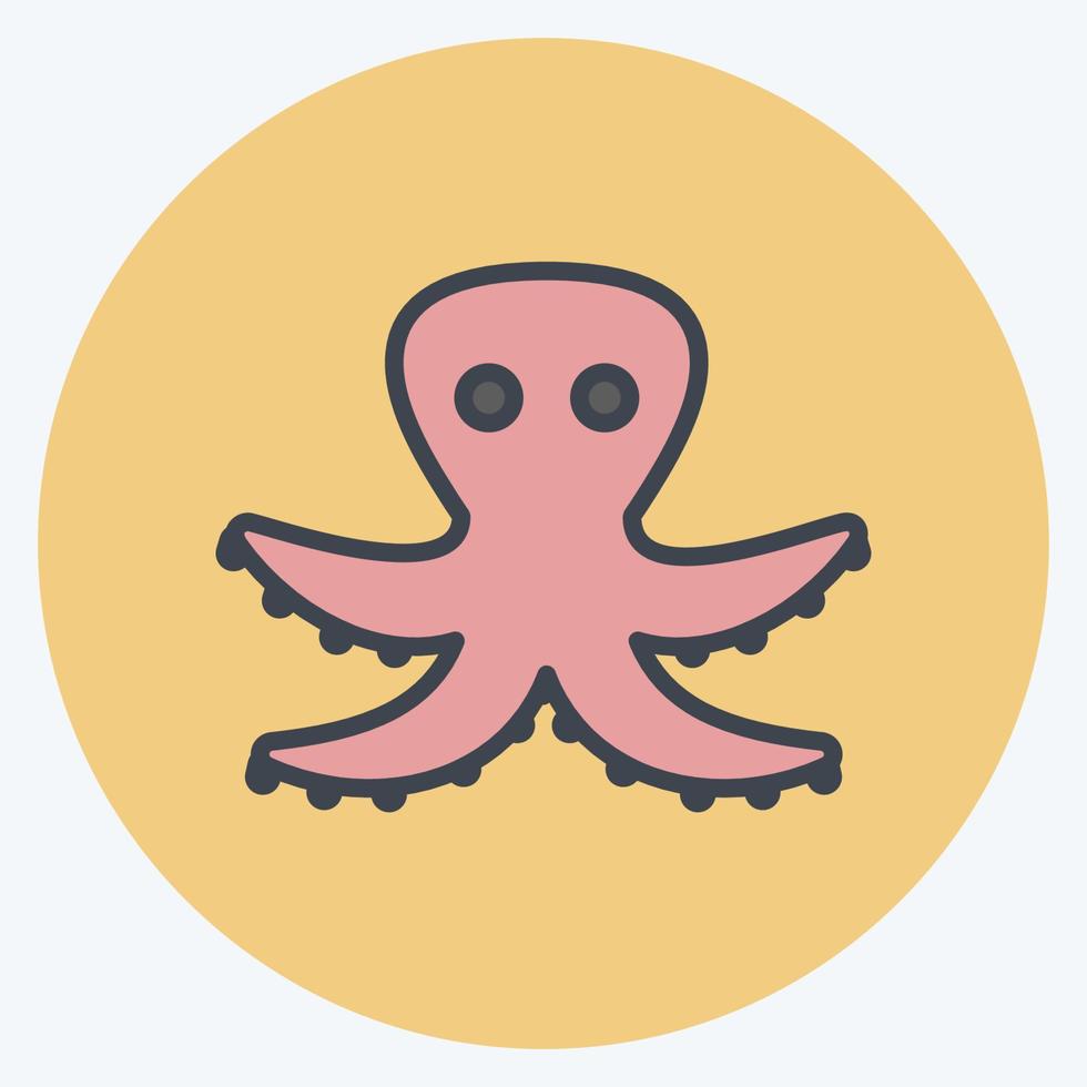 Icon Octopus. suitable for Sea symbol. color mate style. simple design editable. design template vector. simple symbol illustration vector