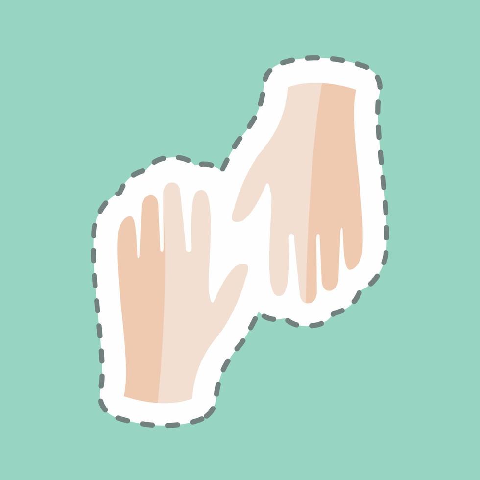Sticker line cut Gloves. suitable for Spring symbol. simple design editable. design template vector. simple symbol illustration vector
