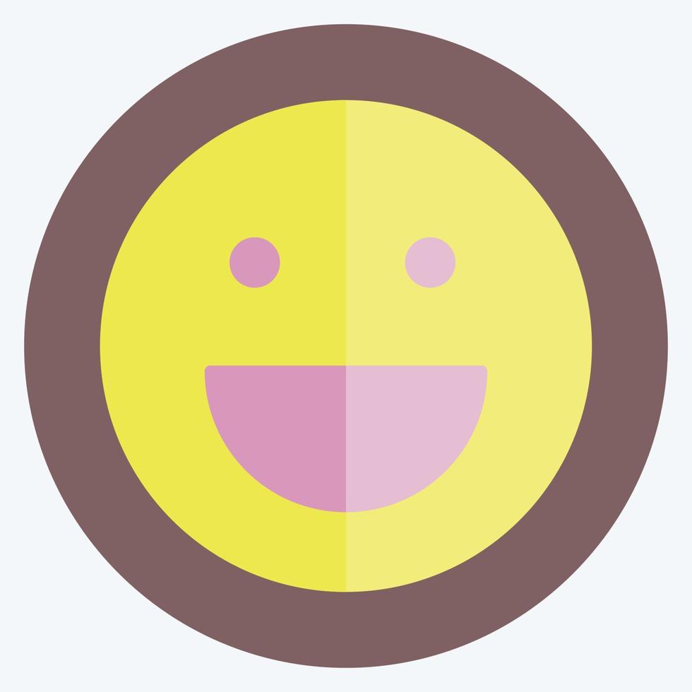 Icon Emoticon Laughing. suitable for Emoticon symbol. flat style. simple design editable. design template vector. simple symbol illustration vector