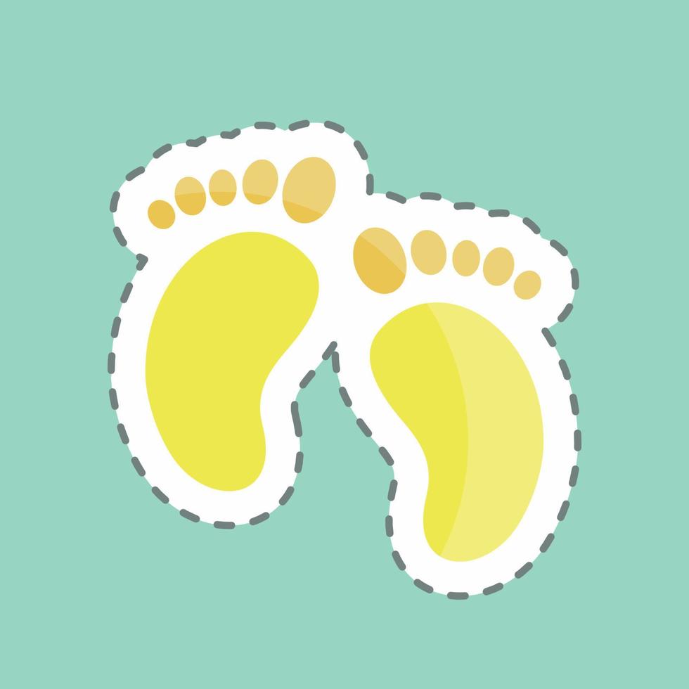 pegatina línea cortada pies de bebé. adecuado para el símbolo del bebé. diseño simple editable. vector de plantilla de diseño. ilustración de símbolo simple