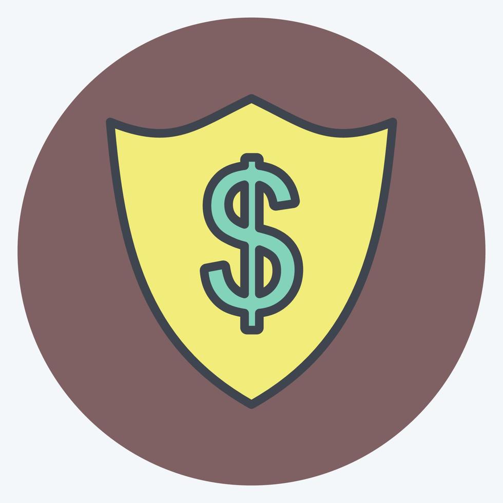 Icon Insurance. suitable for Education symbol. color mate style. simple design editable. design template vector. simple symbol illustration vector