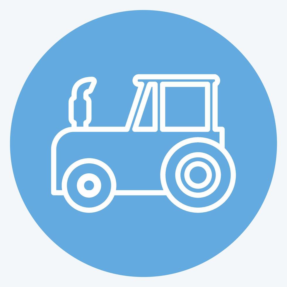 Icon Tractor. suitable for Garden symbol. blue eyes style. simple design editable. design template vector. simple symbol illustration vector