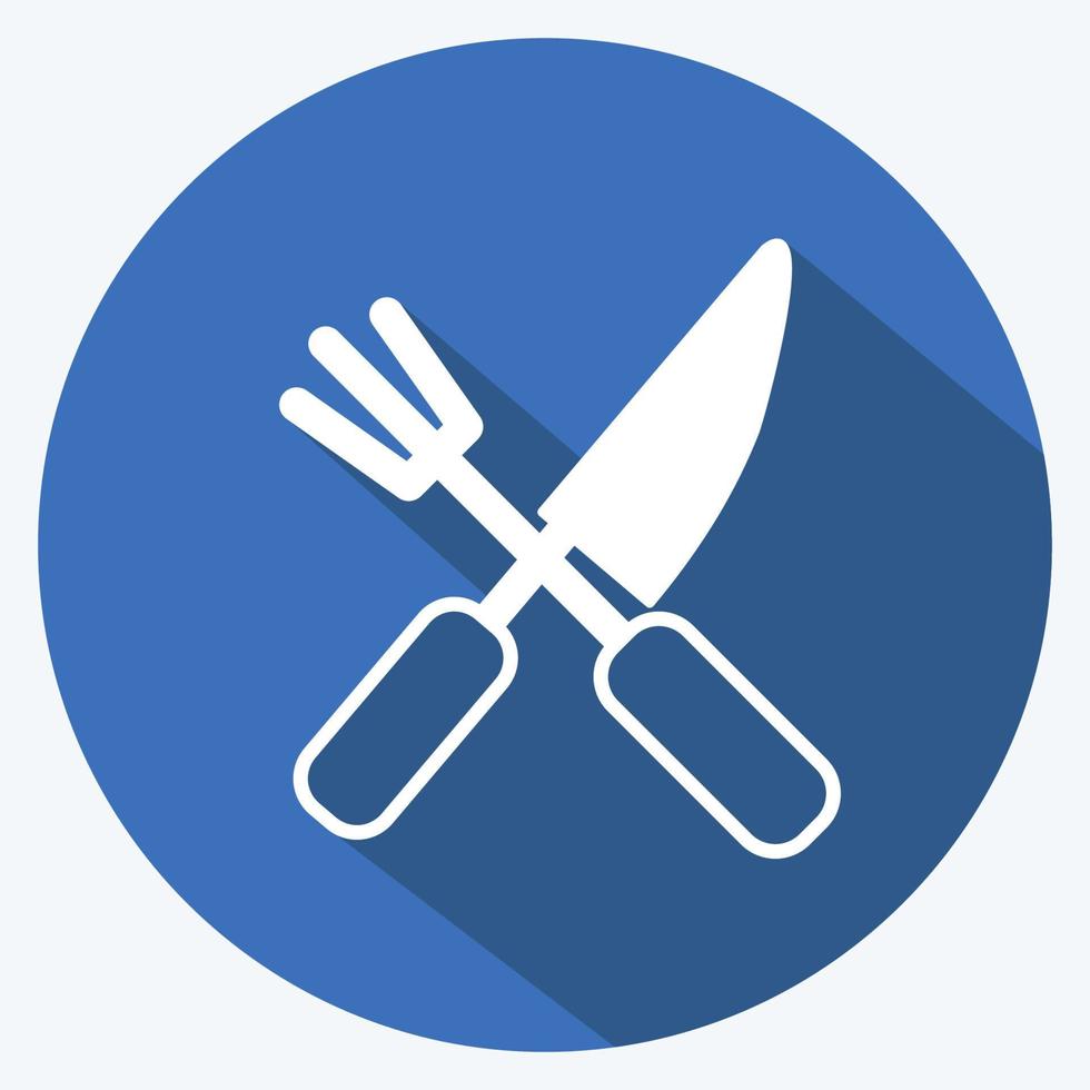 Icon Sharp Tools. suitable for Garden symbol. long shadow style. simple design editable. design template vector. simple symbol illustration vector