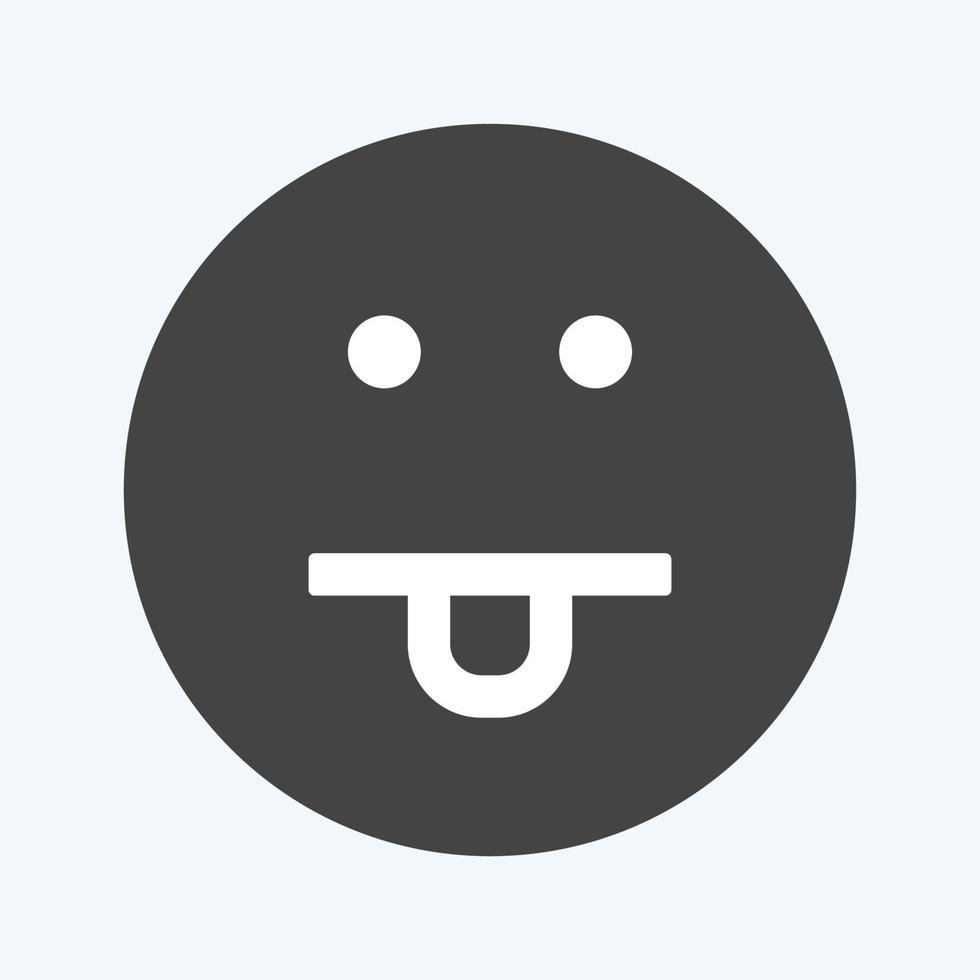 Icon Emoticon Tongue. suitable for Emoticon symbol. glyph style. simple design editable. design template vector. simple symbol illustration vector