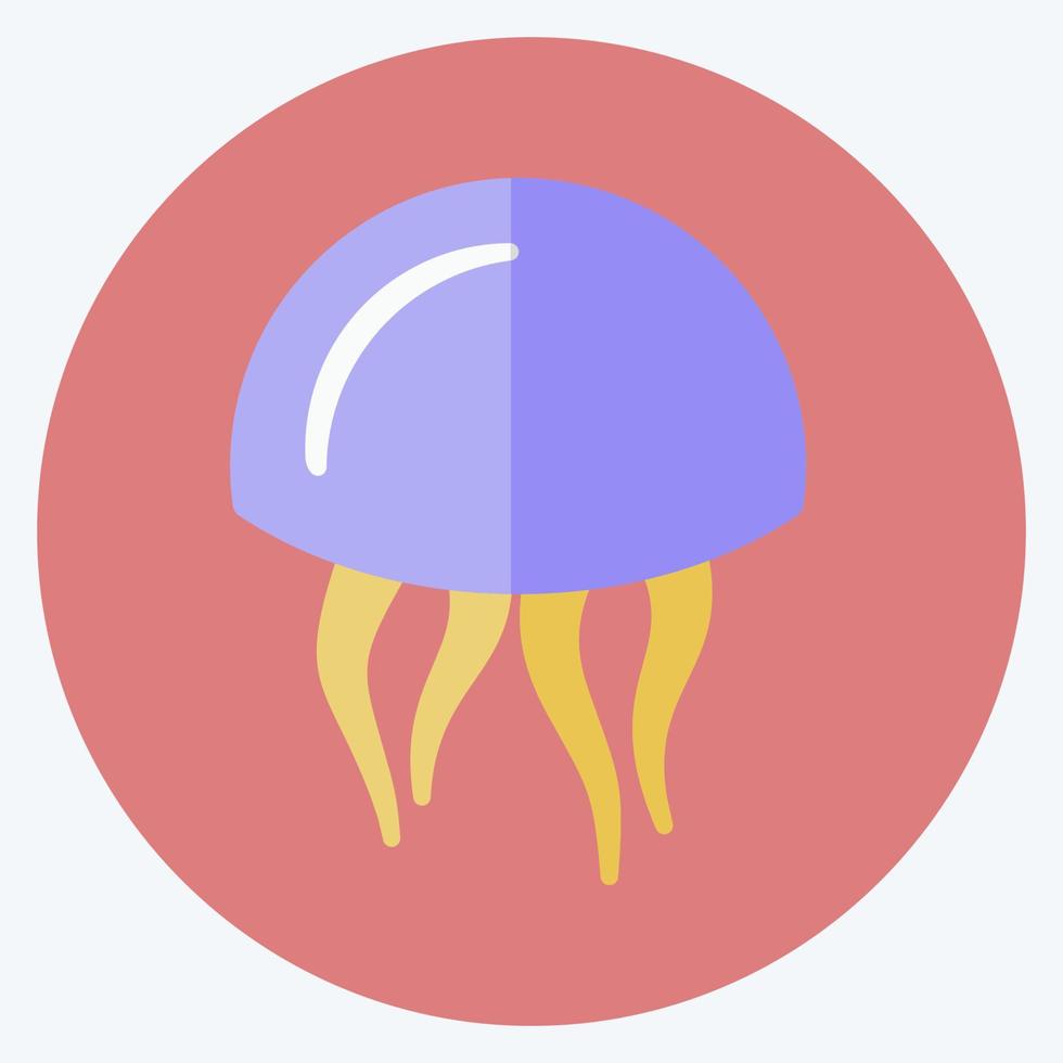 Icon Jelly Fish. suitable for Sea symbol. flat style. simple design editable. design template vector. simple symbol illustration vector