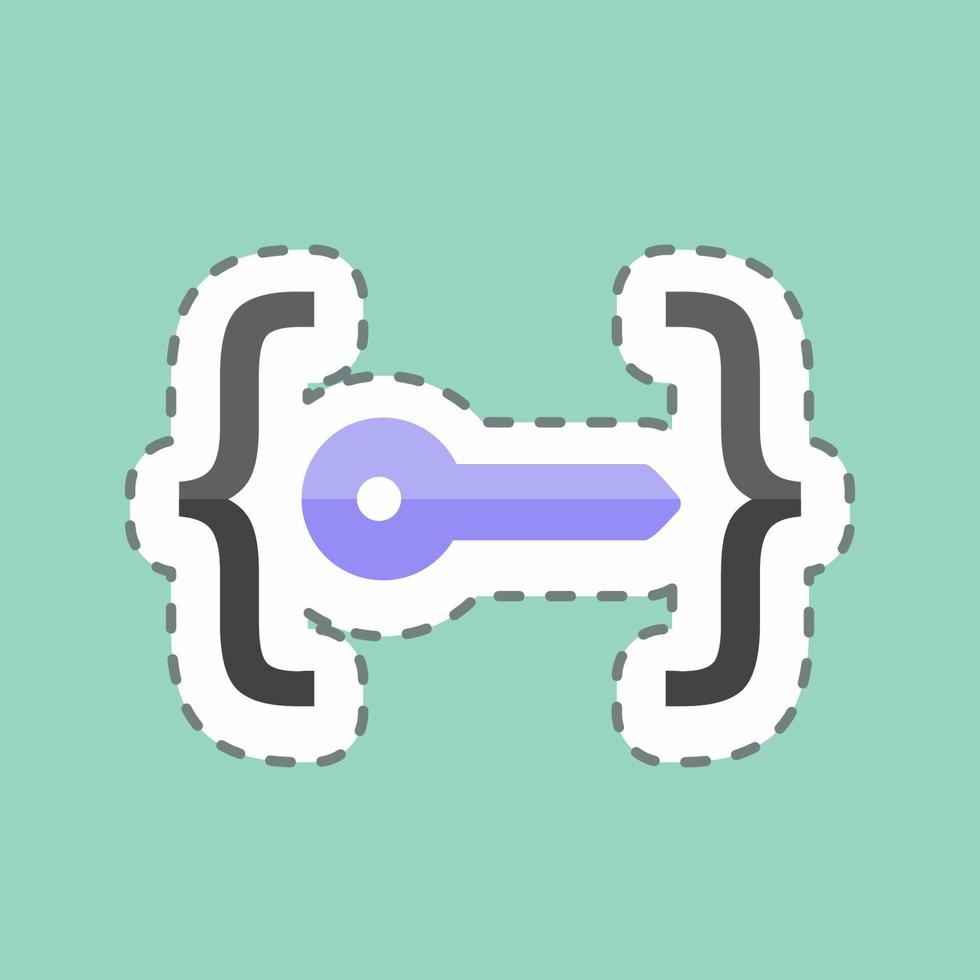 Sticker line cut Unlock Code. suitable for Programming symbol. simple design editable. design template vector. simple symbol illustration vector