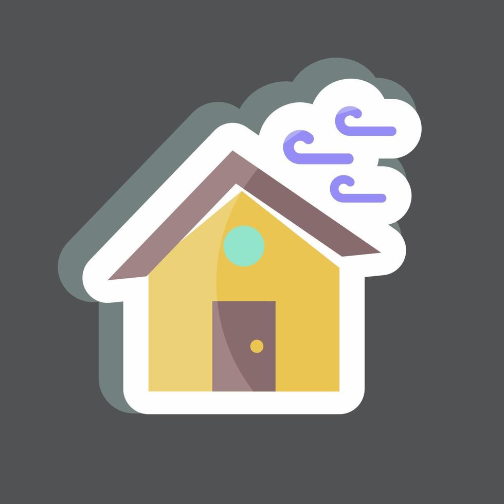 Sticker Winds Hitting House. suitable for disasters symbol. color mate style. simple design editable. design template vector. simple symbol illustration vector