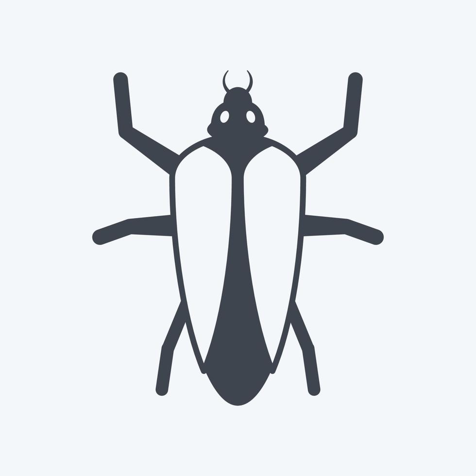 Icon Cockroach. suitable for Animal symbol. glyph style. simple design editable. design template vector. simple symbol illustration vector
